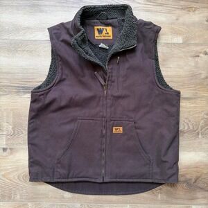 Wells Lamont Canvas Vest Mens XL Brown Cotton Sherpa Lined Workwear⁠ Utility